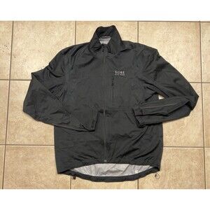 Gore Bike Wear Jacket Mens M Black Windbreaker Full Zip Gore-tex Active
